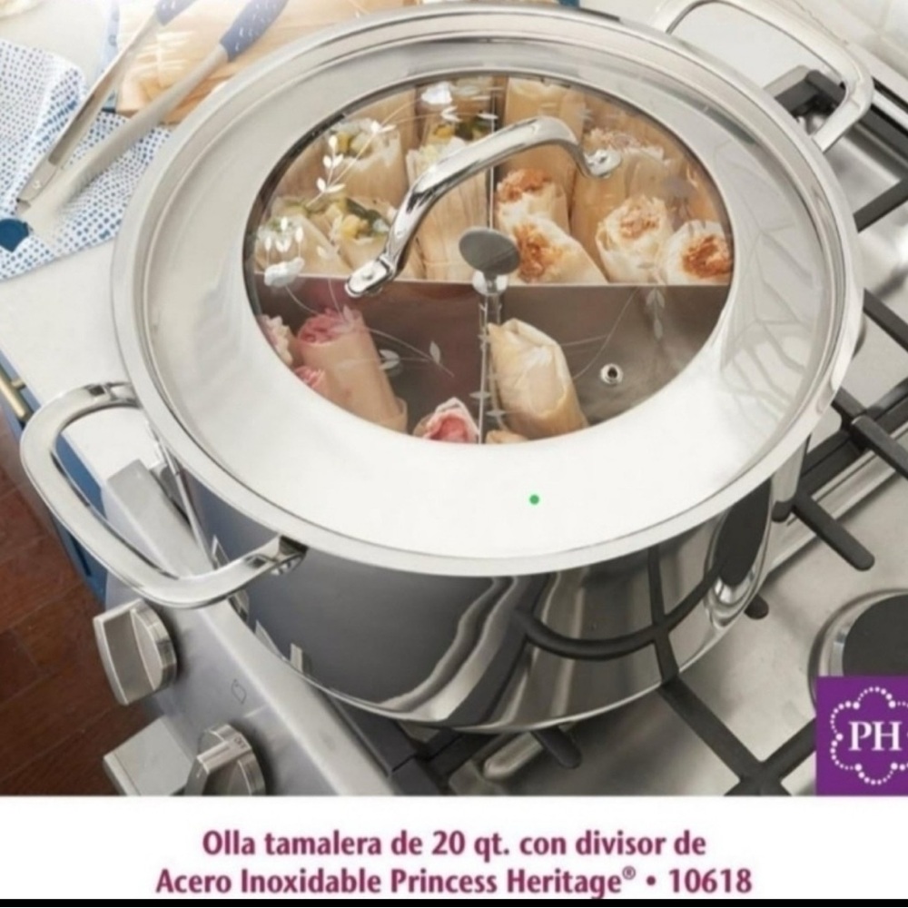 Princess House Silver Tamale Pot with Divider